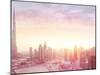 Beautiful Sunset over Dubai City, Amazing Cityscape Lit with Warm Sun Light, Contemporary New Moder-Anna Om-Mounted Photographic Print
