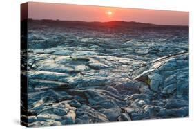 Beautiful Sunset over Molten Cooled Lava Landscape in Hawaii Volcanoes National Park, Big Island, H-George Burba-Stretched Canvas