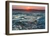 Beautiful Sunset over Molten Cooled Lava Landscape in Hawaii Volcanoes National Park, Big Island, H-George Burba-Framed Photographic Print