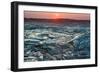 Beautiful Sunset over Molten Cooled Lava Landscape in Hawaii Volcanoes National Park, Big Island, H-George Burba-Framed Photographic Print