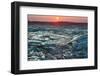 Beautiful Sunset over Molten Cooled Lava Landscape in Hawaii Volcanoes National Park, Big Island, H-George Burba-Framed Photographic Print