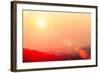 Beautiful Sunset Sky with Flare at Mountain.-TWStock-Framed Photographic Print