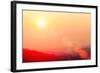 Beautiful Sunset Sky with Flare at Mountain.-TWStock-Framed Photographic Print