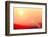 Beautiful Sunset Sky with Flare at Mountain.-TWStock-Framed Photographic Print