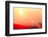 Beautiful Sunset Sky with Flare at Mountain.-TWStock-Framed Photographic Print
