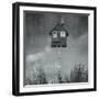 Beautiful Surreal Artistic Image that Represent an House Flying in the Sky with Stairs Grass and Sk-Valentina Photos-Framed Photographic Print