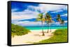 Beautiful Tropical Beach in Cuba-Kamira-Framed Stretched Canvas