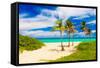 Beautiful Tropical Beach in Cuba-Kamira-Framed Stretched Canvas