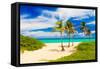 Beautiful Tropical Beach in Cuba-Kamira-Framed Stretched Canvas