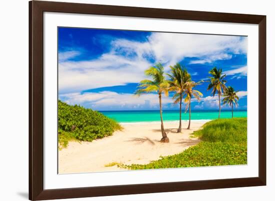 Beautiful Tropical Beach in Cuba-Kamira-Framed Photographic Print