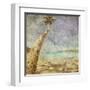 Beautiful Tropical Beach With Sea View, Clean Water And Blue Sky In Retro And Grunge Style-dmitry kushch-Framed Art Print