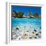 Beautiful Tropical Island in French Polynesia under and above Water-BlueOrange Studio-Framed Photographic Print