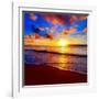 Beautiful Tropical Sunset on the Beach-idiz-Framed Photographic Print