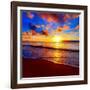 Beautiful Tropical Sunset on the Beach-idiz-Framed Photographic Print