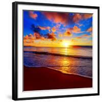 Beautiful Tropical Sunset on the Beach-idiz-Framed Photographic Print