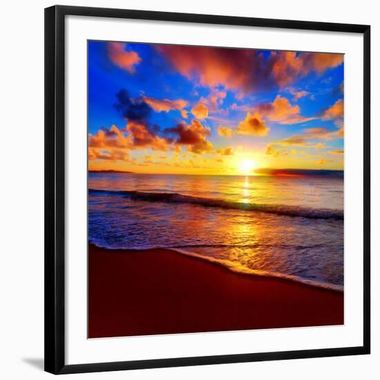 Beautiful Tropical Sunset on the Beach-idiz-Framed Photographic Print