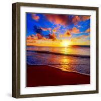 Beautiful Tropical Sunset on the Beach-idiz-Framed Photographic Print