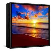 Beautiful Tropical Sunset on the Beach-idiz-Framed Stretched Canvas