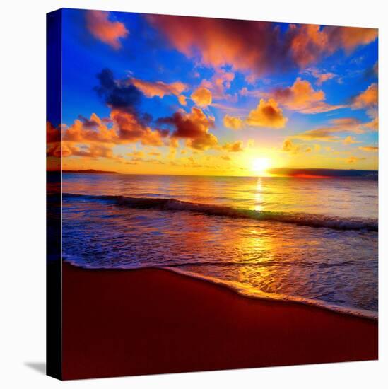 Beautiful Tropical Sunset on the Beach-idiz-Stretched Canvas