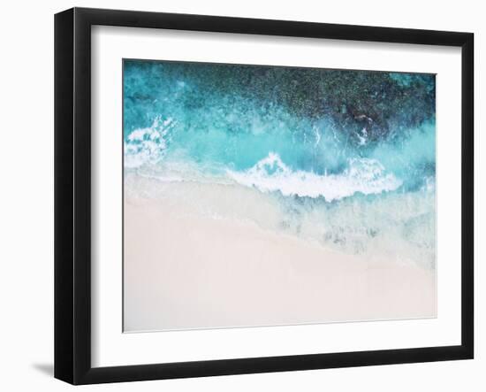 Beautiful Tropical White Empty Beach and Sea Waves Seen from Above-NinaMalyna-Framed Photographic Print