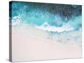 Beautiful Tropical White Empty Beach and Sea Waves Seen from Above-NinaMalyna-Stretched Canvas