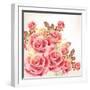 Beautiful Vector Background in Vintage Style with  Rose  Flowers-mashakotcur-Framed Art Print