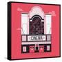 Beautiful Vector Detailed Fully Decorated Classic Motion Picture Movie Film Theater Building Facade-Mascha Tace-Framed Stretched Canvas