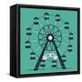 Beautiful Vector Ferris Observation Amusement Country Fair Wheel. Ideal for Graphic and Motion Desi-Mascha Tace-Framed Stretched Canvas