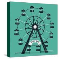Beautiful Vector Ferris Observation Amusement Country Fair Wheel. Ideal for Graphic and Motion Desi-Mascha Tace-Stretched Canvas
