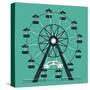 Beautiful Vector Ferris Observation Amusement Country Fair Wheel. Ideal for Graphic and Motion Desi-Mascha Tace-Stretched Canvas