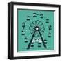 Beautiful Vector Ferris Observation Amusement Country Fair Wheel. Ideal for Graphic and Motion Desi-Mascha Tace-Framed Art Print