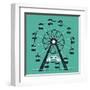 Beautiful Vector Ferris Observation Amusement Country Fair Wheel. Ideal for Graphic and Motion Desi-Mascha Tace-Framed Art Print