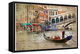 Beautiful Venice - Artwork In Painting Style-Maugli-l-Framed Stretched Canvas