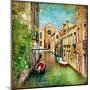 Beautiful Venice - Artwork In Painting Style-Maugli-l-Mounted Art Print