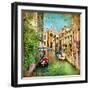 Beautiful Venice - Artwork In Painting Style-Maugli-l-Framed Art Print