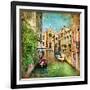 Beautiful Venice - Artwork In Painting Style-Maugli-l-Framed Art Print