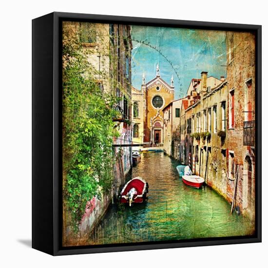 Beautiful Venice - Artwork In Painting Style-Maugli-l-Framed Stretched Canvas