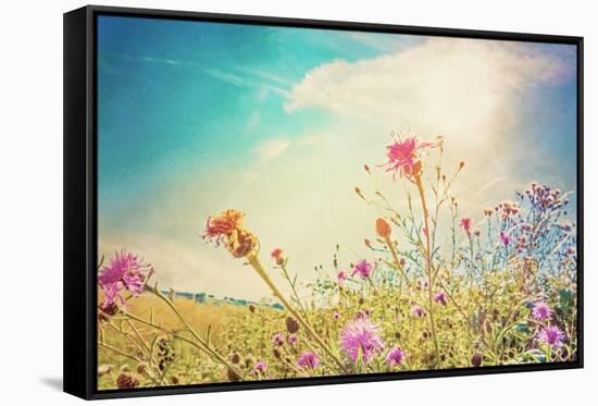 Beautiful View in Summer Flower (Forest of Flowers )-ilolab-Framed Stretched Canvas