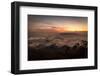 Beautiful View of City and Sunset Clouds Seen from Bico Do Papagaio Mountain in Tijuca Forest, Rio-Vitor Marigo-Framed Photographic Print