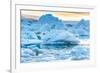 Beautiful View of Icebergs in Jokulsarlon Glacier Lagoon, Iceland, Global Warming and Climate Chang-pichetw-Framed Photographic Print