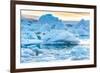 Beautiful View of Icebergs in Jokulsarlon Glacier Lagoon, Iceland, Global Warming and Climate Chang-pichetw-Framed Photographic Print