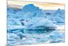Beautiful View of Icebergs in Jokulsarlon Glacier Lagoon, Iceland, Global Warming and Climate Chang-pichetw-Mounted Photographic Print