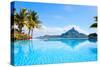 Beautiful View of Otemanu Mountain on Bora Bora Island-BlueOrange Studio-Stretched Canvas