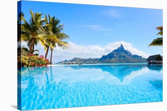 Beautiful View of Otemanu Mountain on Bora Bora Island-BlueOrange Studio-Stretched Canvas