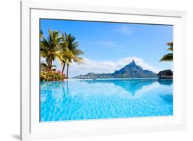 Beautiful View of Otemanu Mountain on Bora Bora Island-BlueOrange Studio-Framed Photographic Print