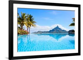 Beautiful View of Otemanu Mountain on Bora Bora Island-BlueOrange Studio-Framed Photographic Print