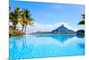 Beautiful View of Otemanu Mountain on Bora Bora Island-BlueOrange Studio-Mounted Photographic Print