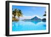 Beautiful View of Otemanu Mountain on Bora Bora Island-BlueOrange Studio-Framed Photographic Print