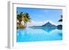 Beautiful View of Otemanu Mountain on Bora Bora Island-BlueOrange Studio-Framed Photographic Print