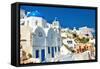 Beautiful View of Santorini-Maugli-l-Framed Stretched Canvas